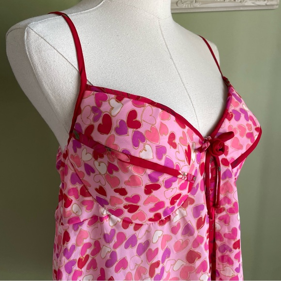 Y2K Cliché Valentine Heart Pattern Split Front Lingerie with Matching Panty NWT - Picture 2 of 8